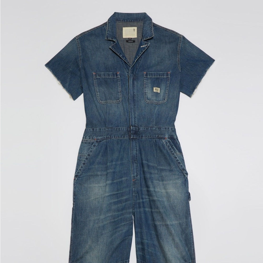 💕 R13 Debbie short sleeve coverall in Windsor blue size S JLo jumpsuit onesie - Picture 7 of 13